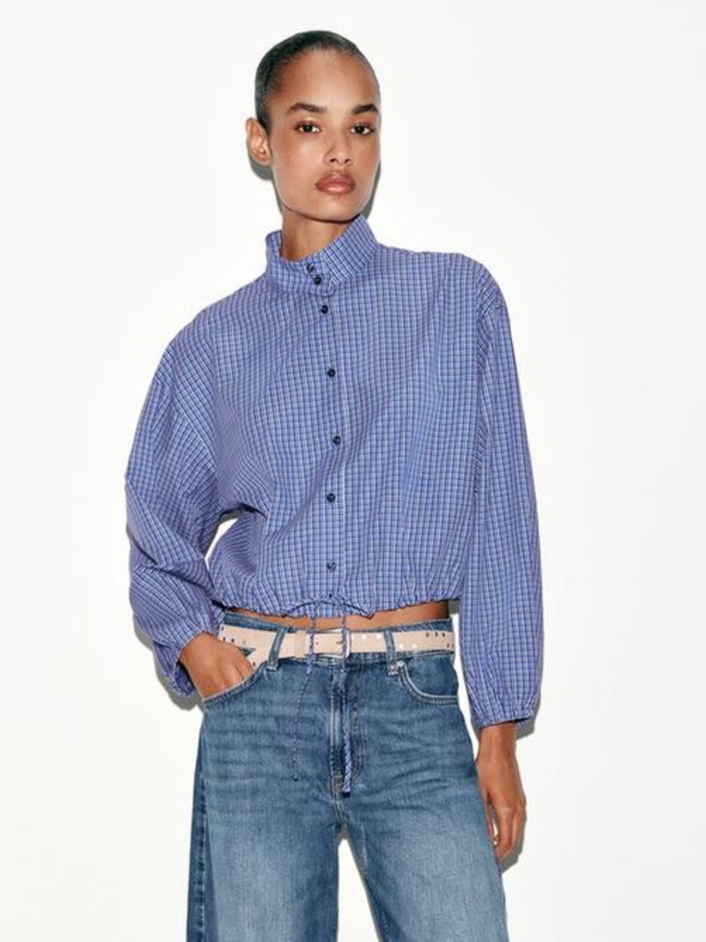 ZARA PLAID BALLOON SHIRT - Picture 2 of 9
